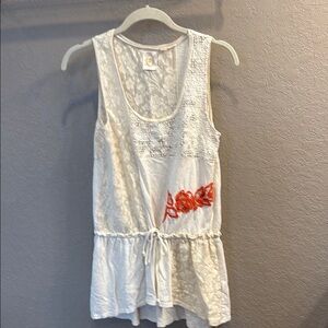 Lace Top with Orange Embroidery RIC RAC